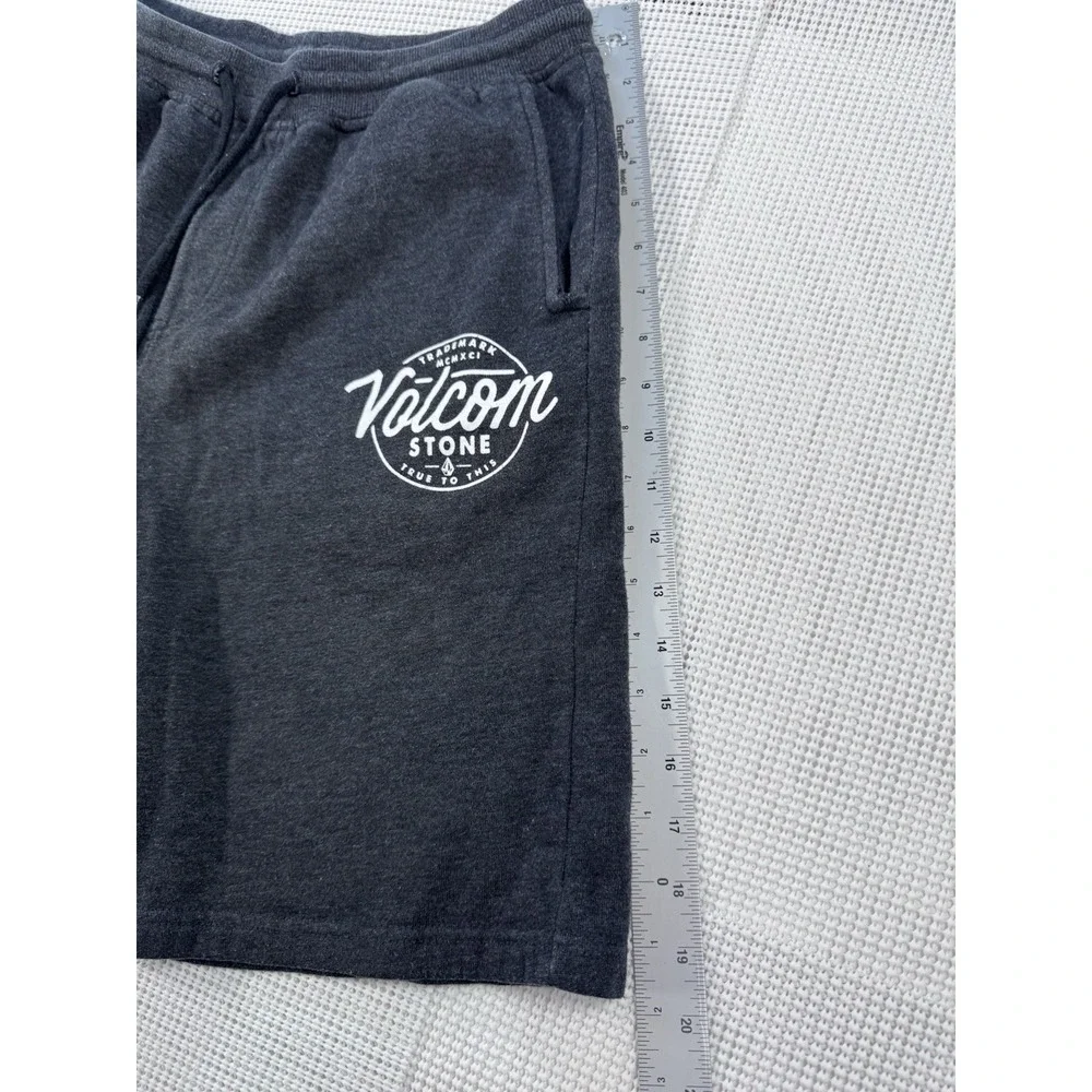 Volcom Stone Fleece Shorts Mens Small Gray Drawstring Lounge Casual A10117TS